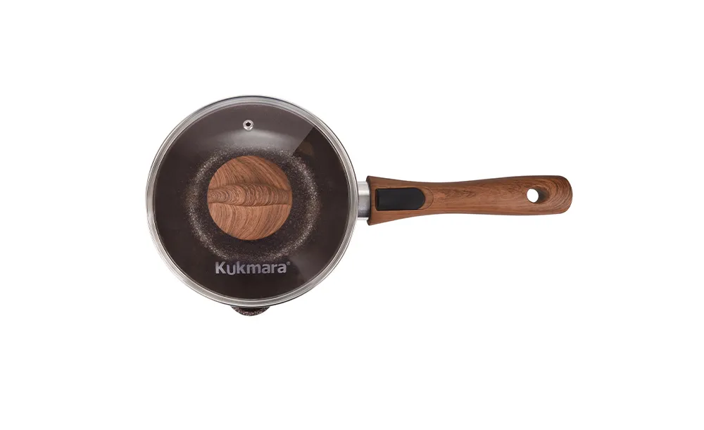 кга0156а Ковш 1,5л с носиком со съёмной ручкой со стеклянной крышкой Granit Ultra (red) 2 