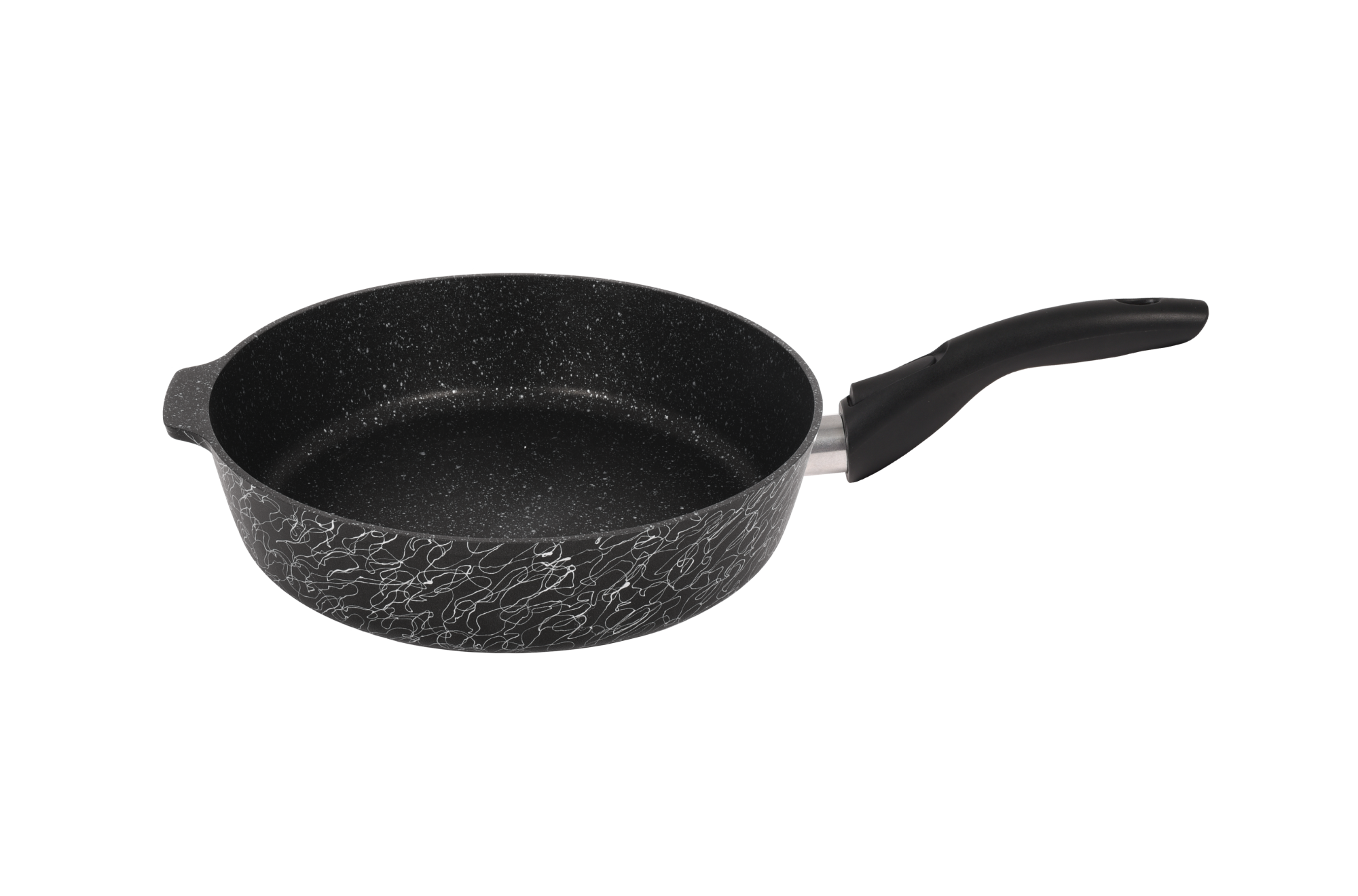 сгчс282а Сковорода 28 см со съёмной ручкой, со стеклянной крышкой Грация (черный серебро) 2 пнг 